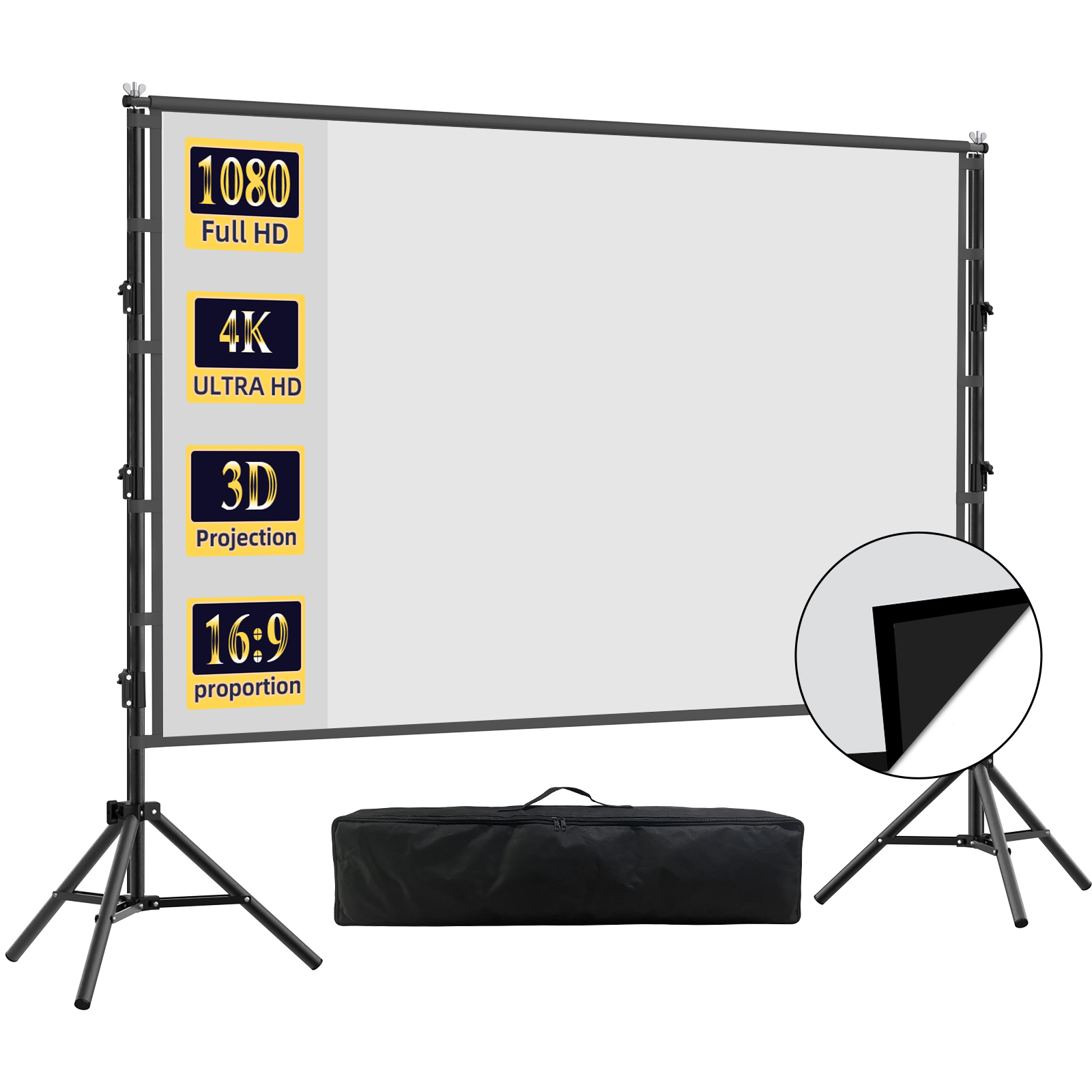 Home Cinema Blanc - Schermo di proiezione VEIDADZ con supporto,