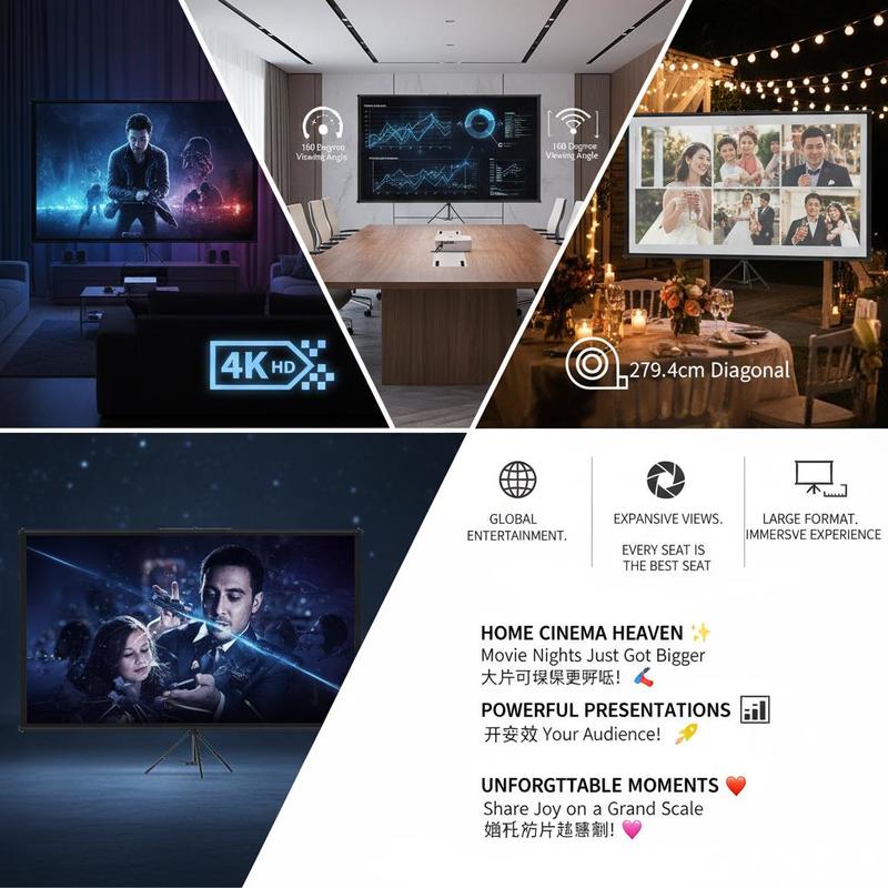 Schermo di proiezione portatil - Home Cinema Gaming recensione e prezzo