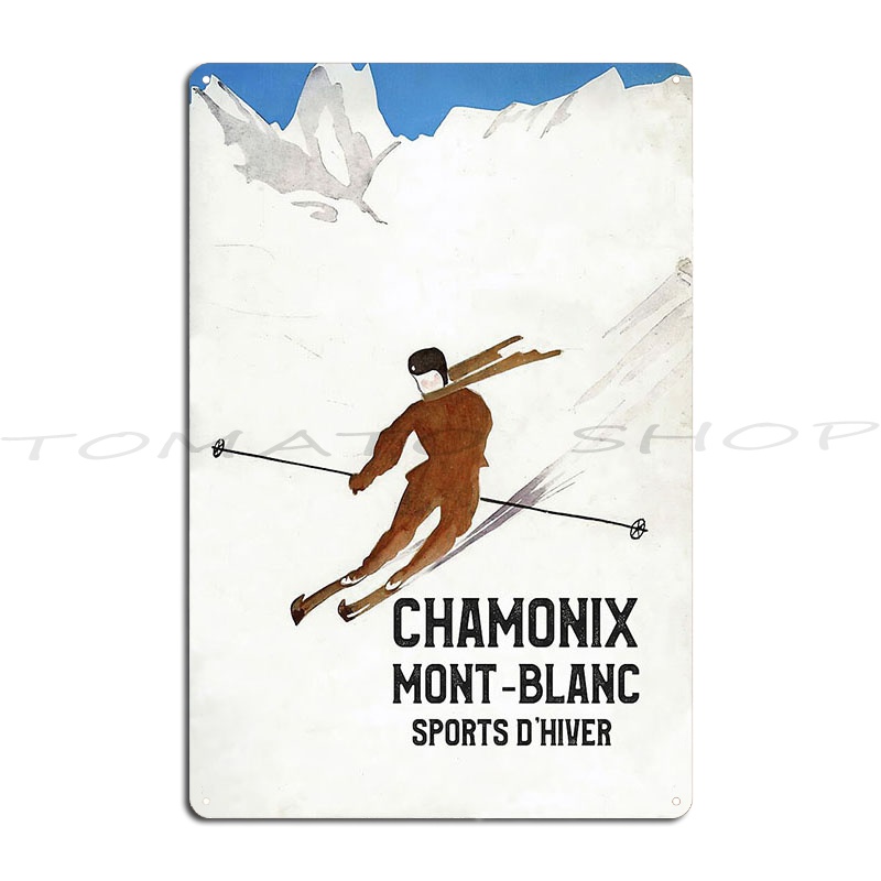 Poster Vintage Chamonix Mont B - Home Cinema Blanc recensione e prezzo